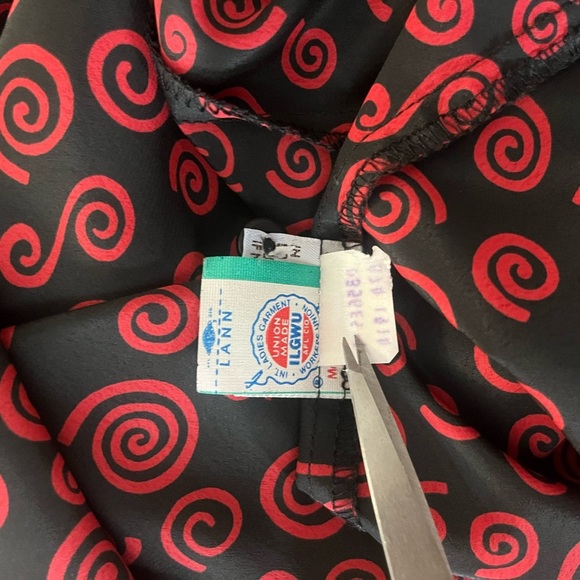 Vintage Lilli Ann Collections Secretary Ascot Button Down Blouse  Abstract Print - Picture 11 of 12